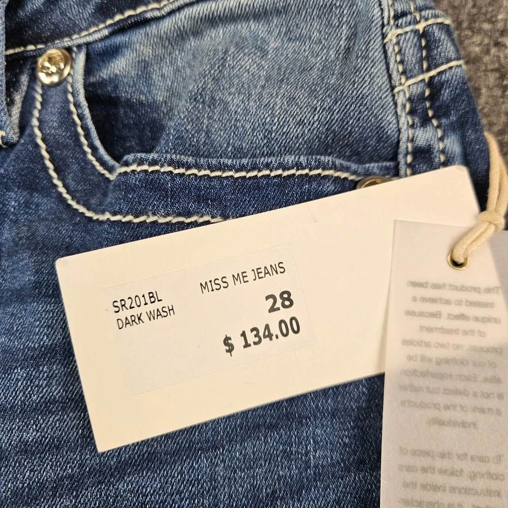 Miss Me Mid-Rise Bootcut Jeans Dark Wash SR201BL Size 28 NWT
